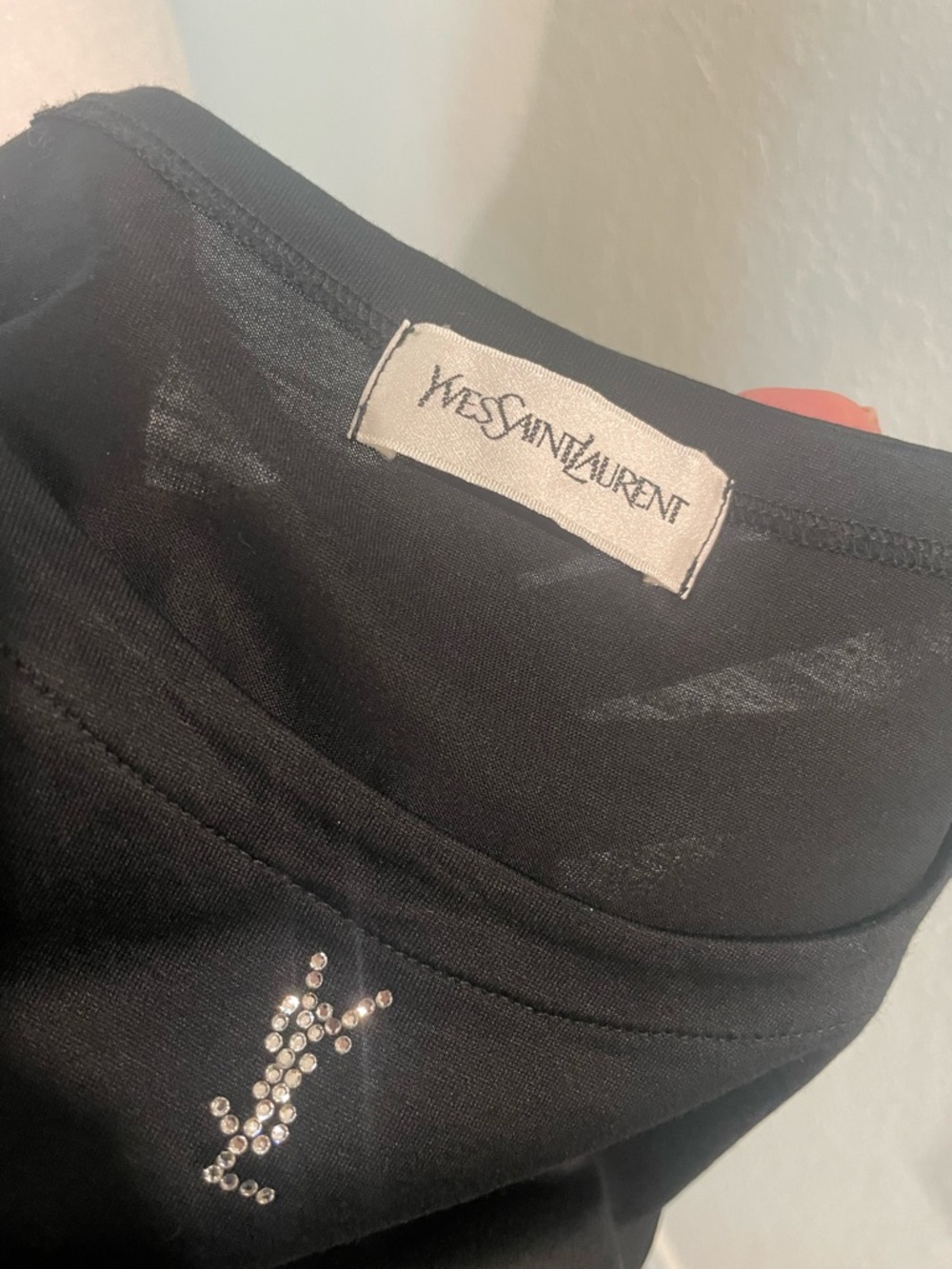 YSL Black Rhinestone Logo Top - Picture 15 of 15